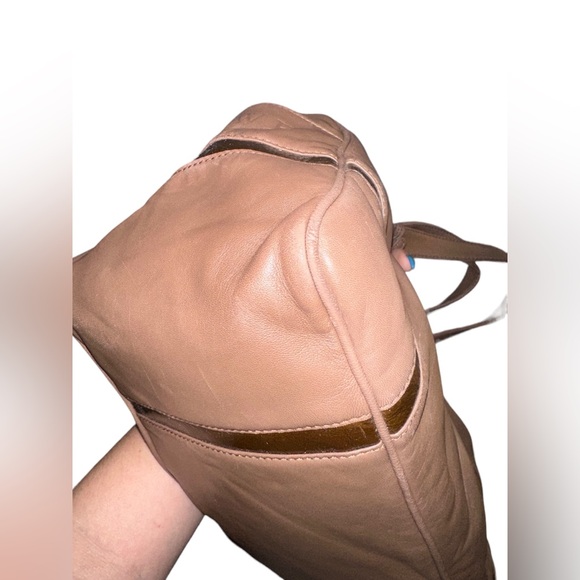 LOEWE RARE TAN LAMBSKIN LEATHER ANAGRAM BOSTON BAG WITH LUGGAGE TAG - Picture 10 of 16